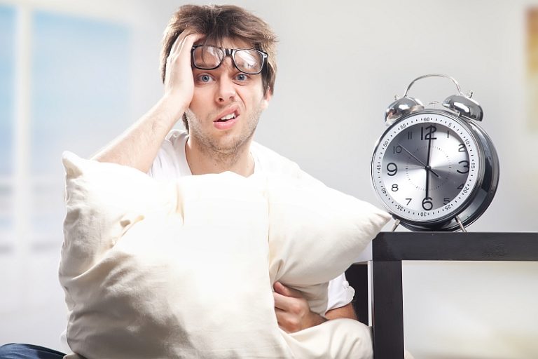 Types of sleep disorders including insomnia and chronic sleep problems in a young man
