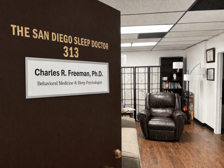 Sleep therapist in San Diego office for Dr. Charles R. Freeman, The San Diego Sleep Doctor in Mission Valley