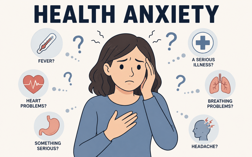 Can health anxiety cause insomnia worried person experiencing sleep anxiety, health fears, and insomnia symptoms